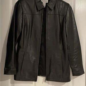 Alfani Women's Sleek Black Leather Jacket